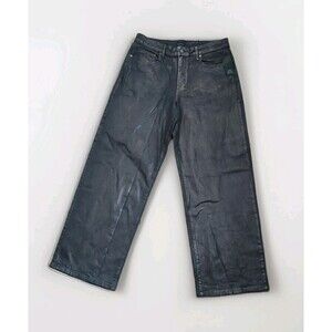 Wild Fable Women's High-Rise Baggy Silver Metallic Jeans Wide Leg Size 12 NEW